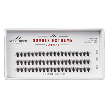 Ultra Luxe Individual Lashes - 'SHORT' 8mm - *DOUBLE EXTREME* - 40 / Hairs - 60 Clusters / Pk