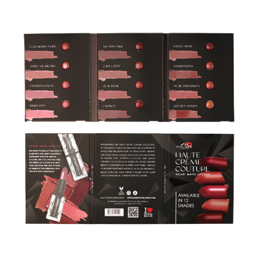 HAUTE CRÈME COUTURE Velvet Matte Lipsticks  -  12-Shade Try-Me Colour Booklet