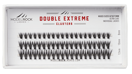 Ultra Luxe Individual Lashes - 'MIXED LENGTHS' - *DOUBLE EXTREME* - 40 / Hairs - 8mm / 10mm / 12mm - 60 Clusters / Pk