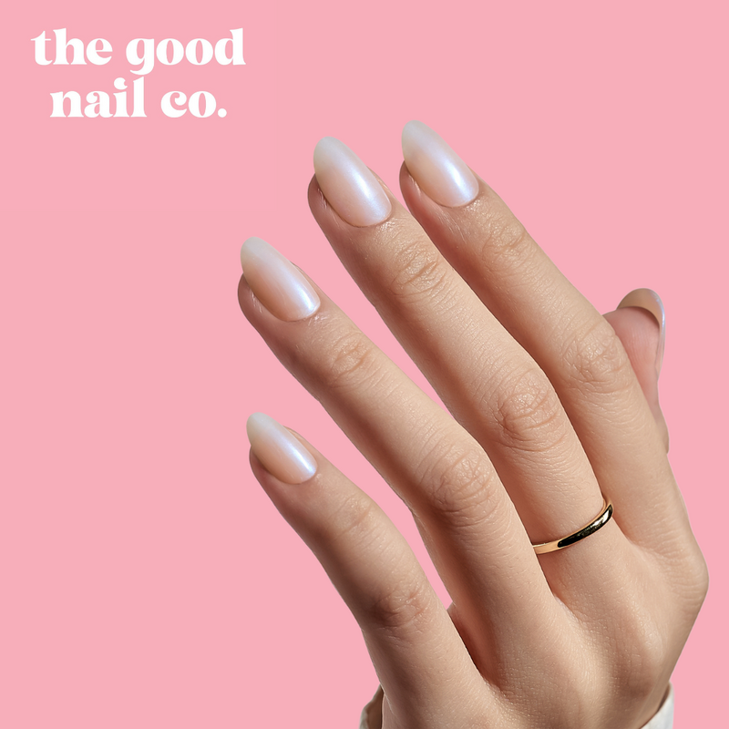 THE GOOD NAIL CO - Press-On Gel Nail Kit - 'IRIDESCENT OPAL' - Short Oval