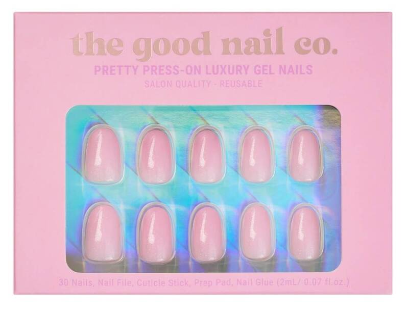 THE GOOD NAIL CO - Press-On Gel Nail Kit - 'PINK FAIRY SPRINKLES' - Short Oval