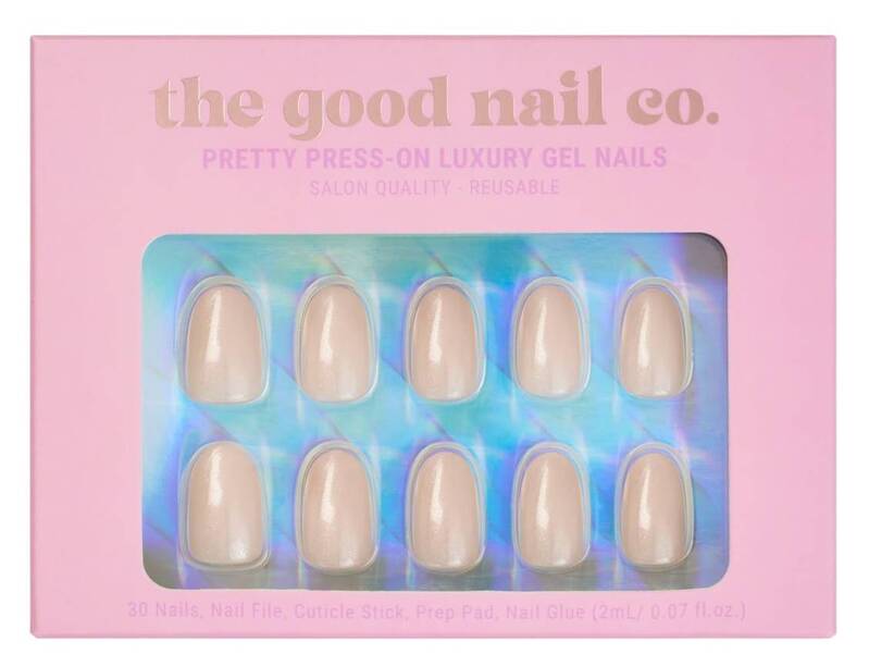 THE GOOD NAIL CO - Press-On Gel Nail Kit - 'PEARL FAIRY SPRINKLES' - Short Oval