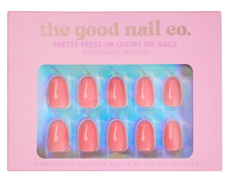 THE GOOD NAIL CO - Press-On Gel Nail Kit - 'FLAMINGO FLARE' - Short Oval