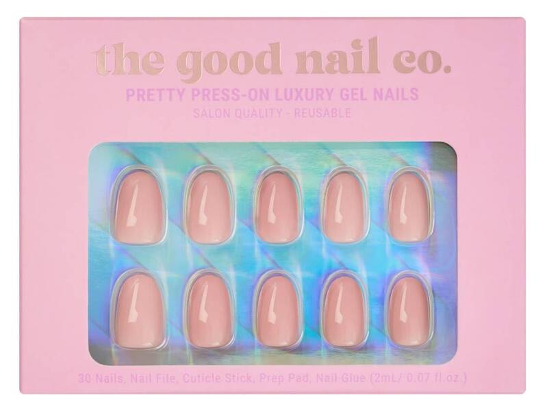 THE GOOD NAIL CO - Press-On Gel Nail Kit - 'NUDIE PINK' - Short Oval