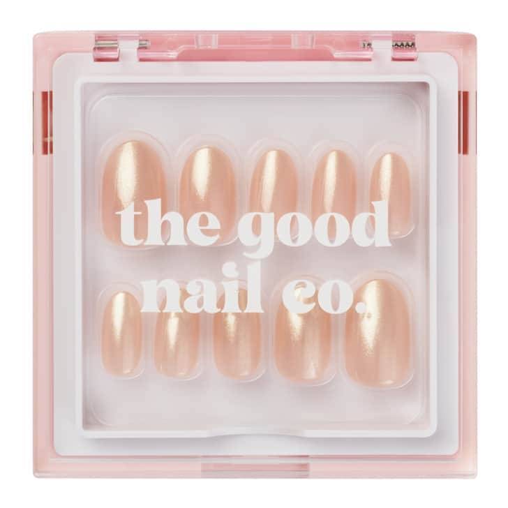 THE GOOD NAIL CO - Press-On Nails Travel Kit Edition - 'SWEET TEA SPARKLE' - Short Oval