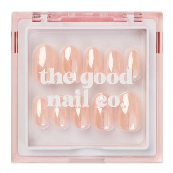 THE GOOD NAIL CO - Press-On Nails Travel Kit Edition - 'PEACH POP GLAZE' - Short Oval