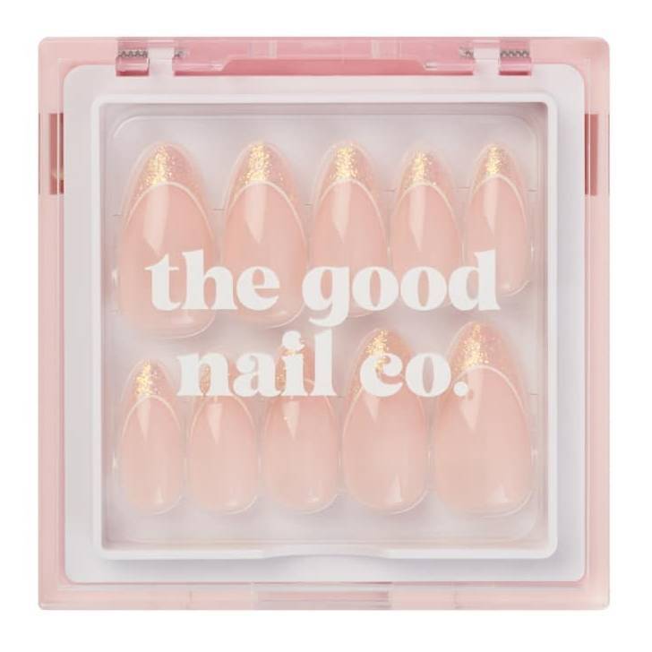 THE GOOD NAIL CO - Press-On Nails Travel Kit Edition - 'COTTON CANDI SPARKLES' - Medium Almond