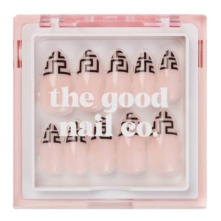 THE GOOD NAIL CO - Press-On Nails Travel Kit Edition - 'SOCIALITE BLACK' - Medium Almond