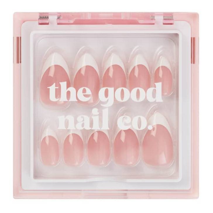 THE GOOD NAIL CO - Press-On Nails Travel Kit Edition - 'FEMME FATALE FRENCHIE" - Short Almond