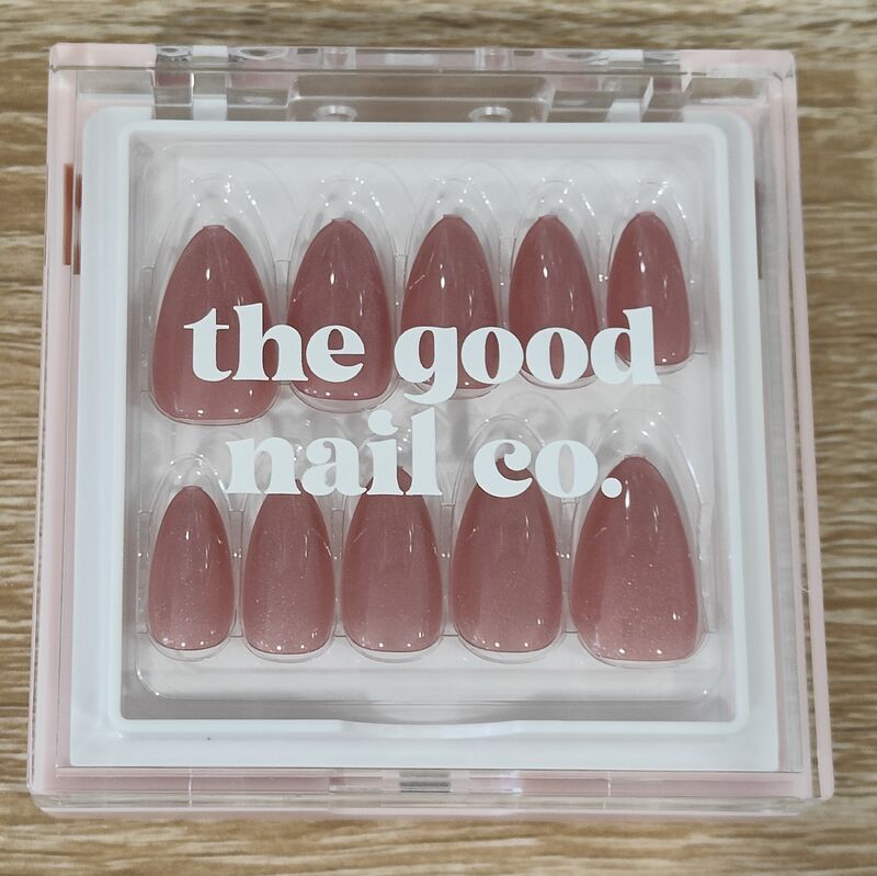 THE GOOD NAIL CO - Press-On Nails Travel Kit Edition - 'RUBY SPARKLE' - Short Almond