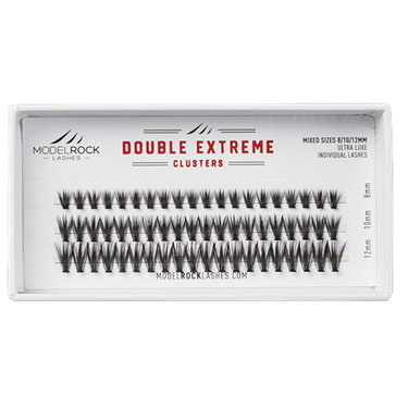 Ultra Luxe Individual Lashes - 'MIXED LENGTHS' - *DOUBLE EXTREME* - 40 / Hairs - 8mm / 10mm / 12mm - 60 Clusters / Pk