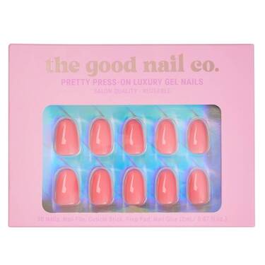 THE GOOD NAIL CO - Press-On Gel Nail Kit - 'FLAMINGO FLARE' - Short Oval