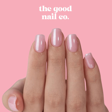 THE GOOD NAIL CO - Press-On Gel Nail Kit - 'BABY PINK GLAZE' - Short Square