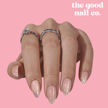 THE GOOD NAIL CO - Press-On Gel Nail Kit - 'SHELL TIP FRENCHIE' - Short Almond