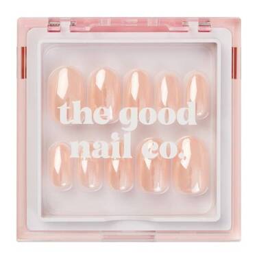 THE GOOD NAIL CO - Press-On Nails Travel Kit Edition - 'PEACH POP GLAZE' - Short Oval