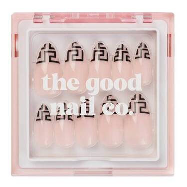 THE GOOD NAIL CO - Press-On Nails Travel Kit Edition - 'SOCIALITE BLACK' - Medium Almond