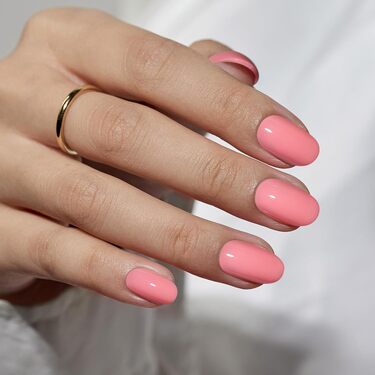 THE GOOD NAIL CO - Press-On Gel Nail Kit - 'FLAMINGO FLARE' - Short Oval