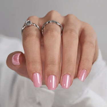 THE GOOD NAIL CO - Press-On Gel Nail Kit - 'BABY PINK GLAZE' - Short Square