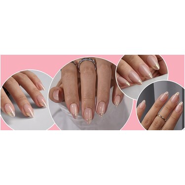 THE GOOD NAIL CO - Press-On Gel Nail Kit - 'SHELL TIP FRENCHIE' - Short Almond