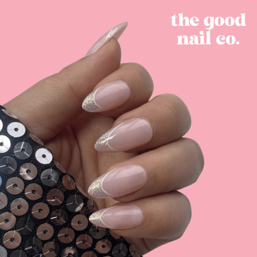 THE GOOD NAIL CO - Press-On Nails Travel Kit Edition - 'COTTON CANDI SPARKLES' - Medium Almond