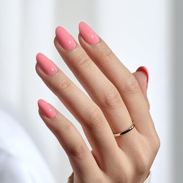 THE GOOD NAIL CO - Press-On Gel Nail Kit - 'FLAMINGO FLARE' - Short Oval