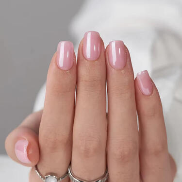 THE GOOD NAIL CO - Press-On Gel Nail Kit - 'BABY PINK GLAZE' - Short Square