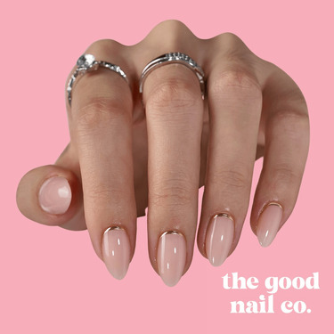 THE GOOD NAIL CO - Press-On Gel Nail Kit - 'GOLD TIP' - Short Almond