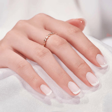 THE GOOD NAIL CO - Press-On Gel Nail Kit - 'WHITE GLOSS FRENCHIE' - Short Square