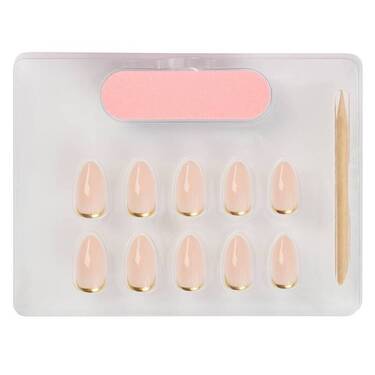 THE GOOD NAIL CO - Press-On Gel Nail Kit - 'GOLD TIP' - Short Almond