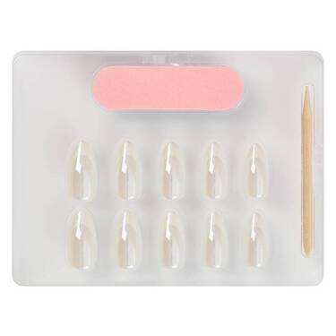 THE GOOD NAIL CO - Press-On Gel Nail Kit - 'SNOWCAP GLAZED FRENCHIE' - Medium Almond