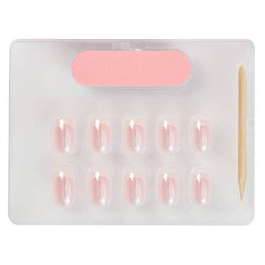 THE GOOD NAIL CO - Press-On Gel Nail Kit - 'PINK FOILED FRENCHIE' - Short Square