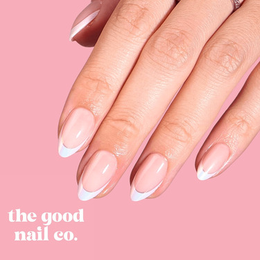 THE GOOD NAIL CO - Press-On Gel Nail Kit - 'CHROME TIP FRENCHIE' - Short Almond