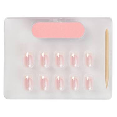 THE GOOD NAIL CO - Press-On Gel Nail Kit - 'PINK FOILED FRENCHIE' - Short Square