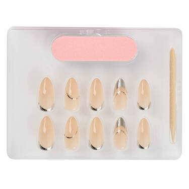 THE GOOD NAIL CO - Press-On Gel Nail Kit - 'SILVER GALAXY' - Medium Almond