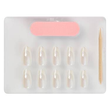 THE GOOD NAIL CO - Press-On Gel Nail Kit - 'SNOW GLAZED FRENCHIE' - Medium Almond