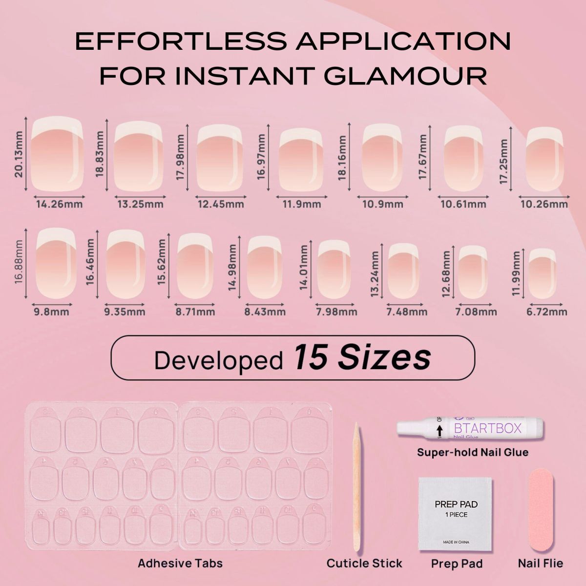 press on nail sizes