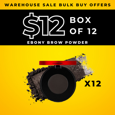 CLEARANCE  -  BULK BUY (12 Pack) - BROW POWDER - *EBONY*