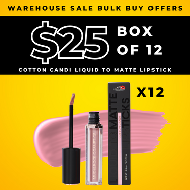 BULK BUY (12 Pack) - COTTON CANDI - Liquid to Matte Lipstick