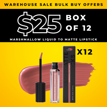 BULK BUY (12 Pack) - MARSHMALLOW KISS - Liquid to Matte Lipstick