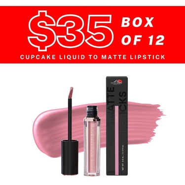 BULK BUY (12 Pack) - CUPCAKE - Liquid to Matte Lipstick