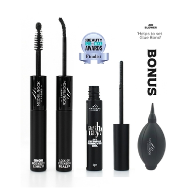 MODELROCK - LASH PLAY - DUAL Bond/Sealer + Remover + BONUS Air Blower 3-piece Kit (up to 10 day kit)