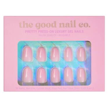 THE GOOD NAIL CO - Press-On Gel Nail Kit - 'PINK FAIRY SPRINKLES' - Short Oval