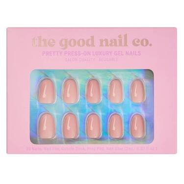 THE GOOD NAIL CO - Press-On Gel Nail Kit - 'NUDIE PINK' - Short Oval