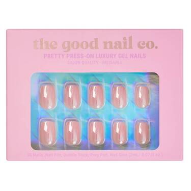 THE GOOD NAIL CO - Press-On Gel Nail Kit - 'BABY PINK GLAZE' - Short Square