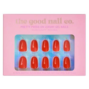 THE GOOD NAIL CO - Press-On Gel Nail Kit - 'SIMPLY RED' - Short Oval