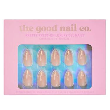 THE GOOD NAIL CO - Press-On Gel Nail Kit - 'SHELL TIP FRENCHIE' - Short Almond