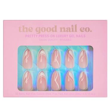 THE GOOD NAIL CO - Press-On Gel Nail Kit - 'SWIRL' - Medium Almond