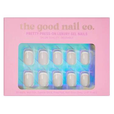 THE GOOD NAIL CO - Press-On Gel Nail Kit - 'WHITE GLOSS FRENCHIE' - Short Square