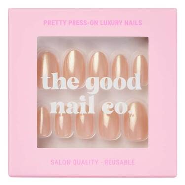 THE GOOD NAIL CO - Press-On Nails Travel Kit Edition - 'SWEET TEA SPARKLE' - Short Oval