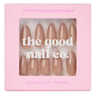 THE GOOD NAIL CO - Press-On Nails Travel Kit Edition - 'BRULEE NUDE' - Medium Almond